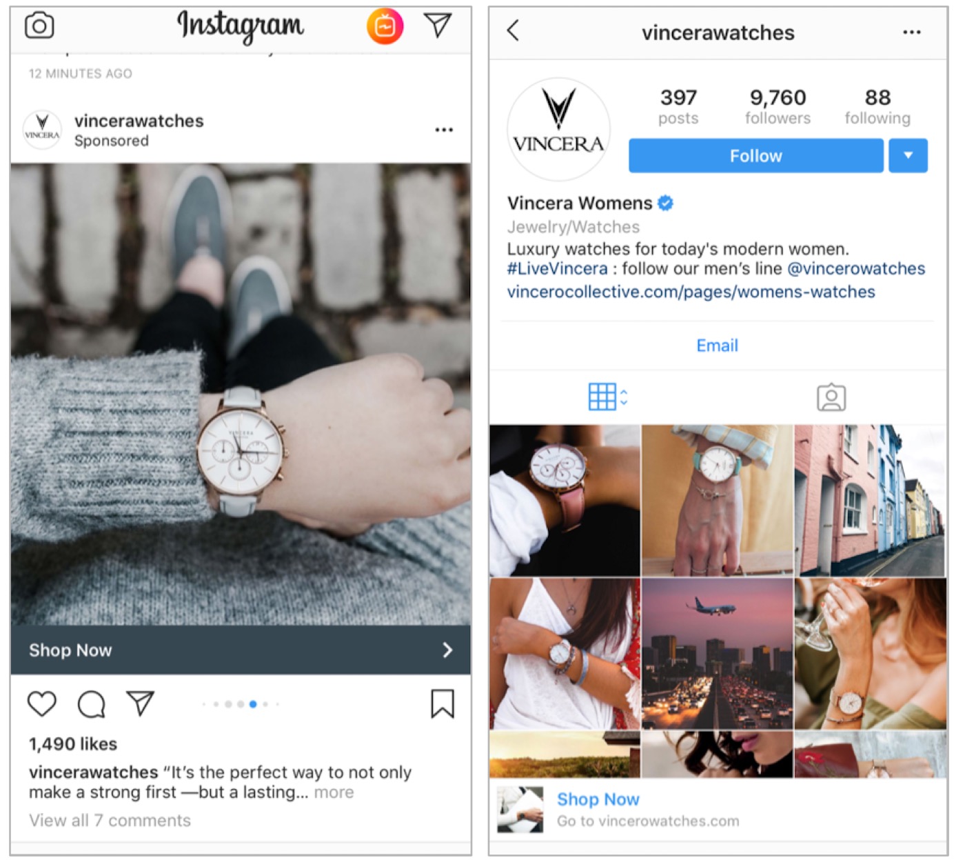 Vincera Watches использовала социальные сети, такие как Instagram, для рекламы своей продукции